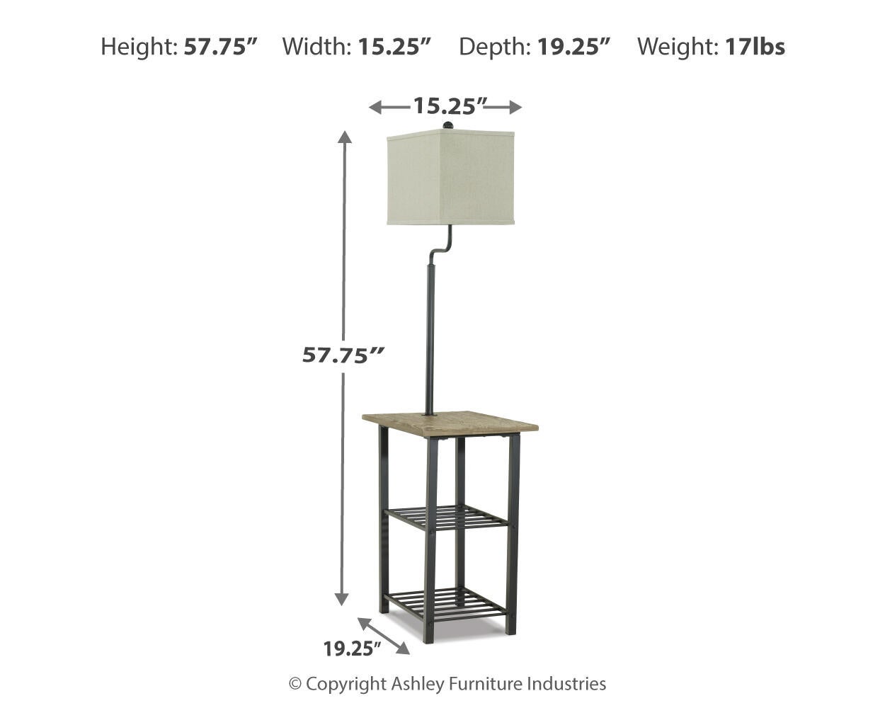Shianne Metal Tray Lamp (1/CN) - Discount Furniture Connection