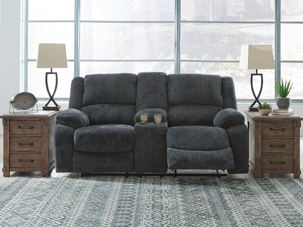 Draycoll DBL Rec Loveseat w/Console - Discount Furniture Connection