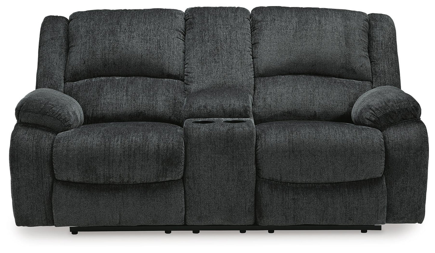 Draycoll DBL Rec Loveseat w/Console - Discount Furniture Connection