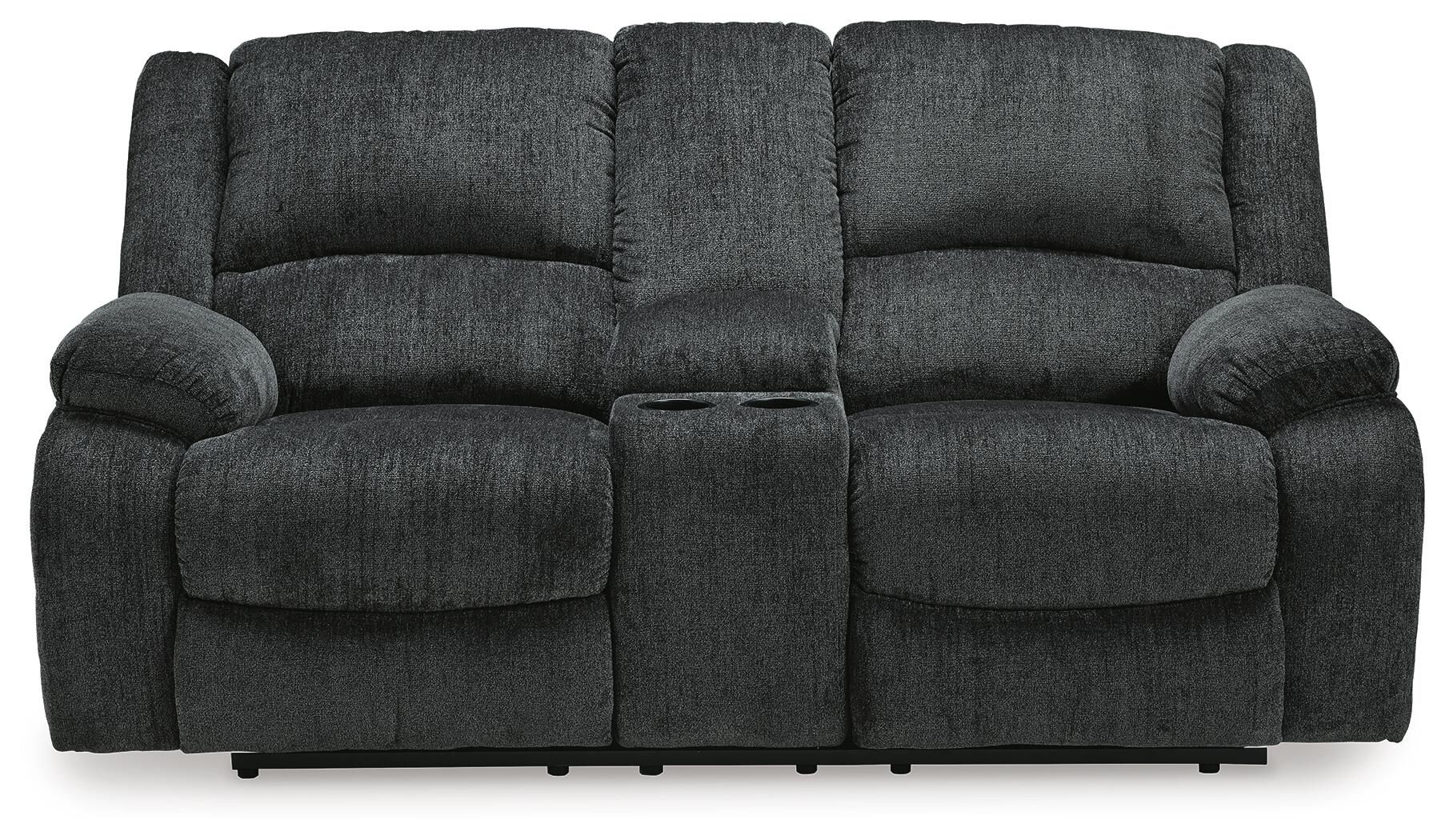 Draycoll DBL Rec Loveseat w/Console - Discount Furniture Connection