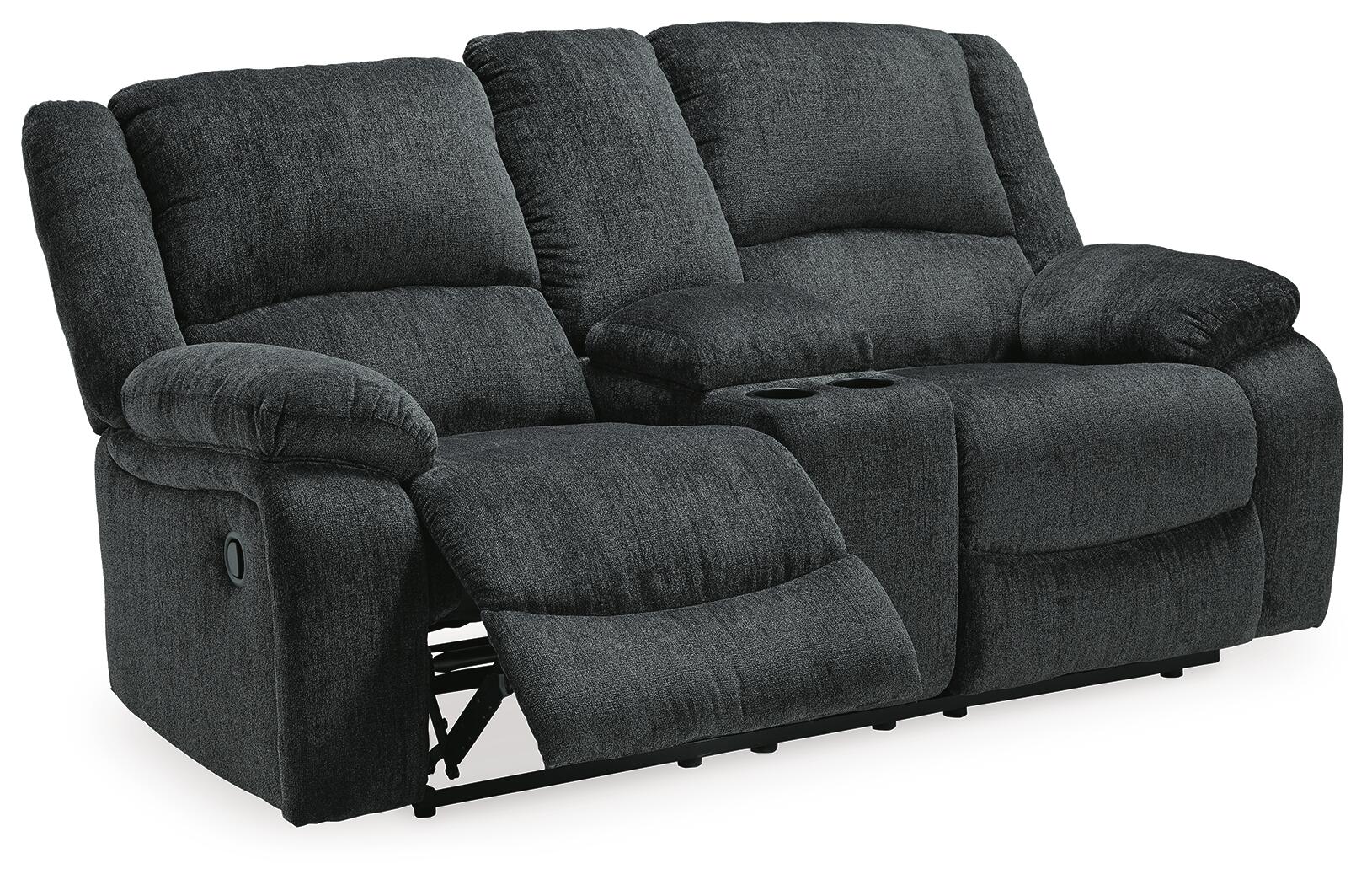 Draycoll DBL Rec Loveseat w/Console - Discount Furniture Connection