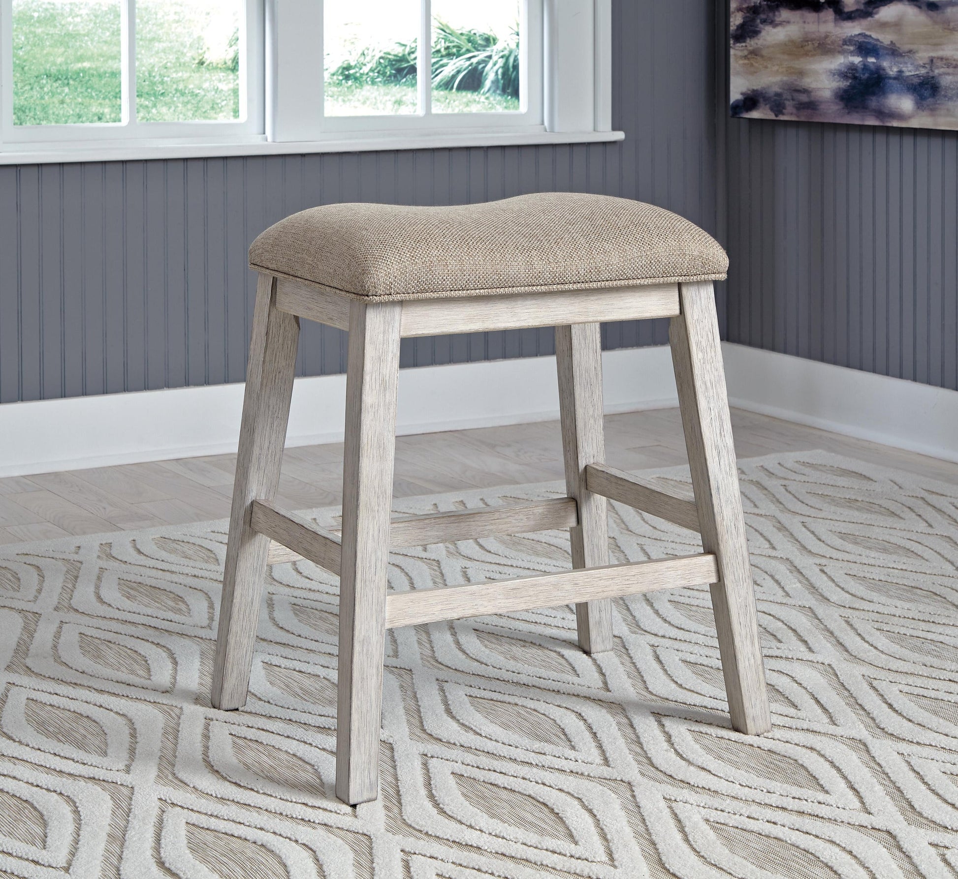 Skempton Upholstered Stool (2/CN) - Discount Furniture Connection