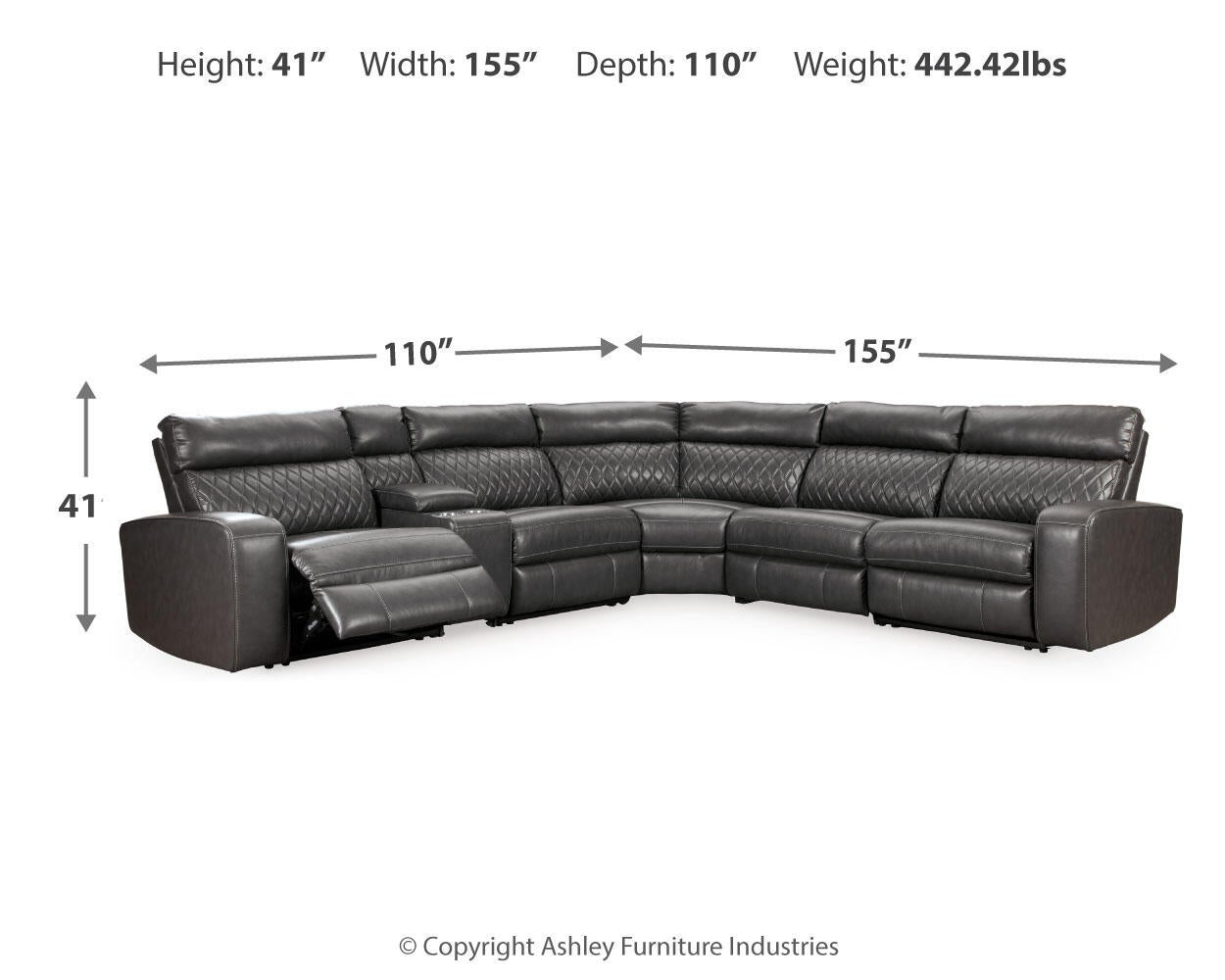 Samperstone 6-Piece Power Reclining Sectional - Discount Furniture Connection