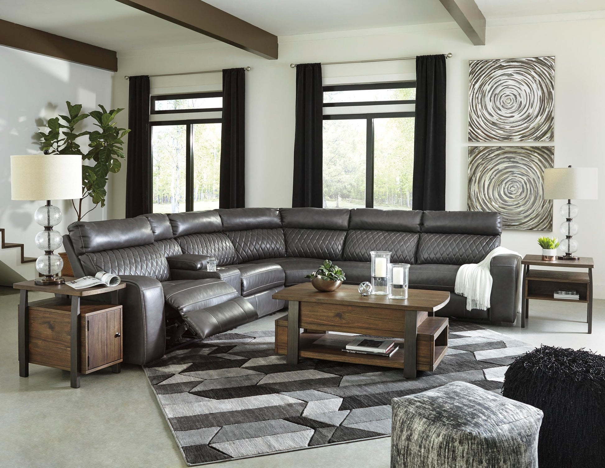 Samperstone 6-Piece Power Reclining Sectional - Discount Furniture Connection