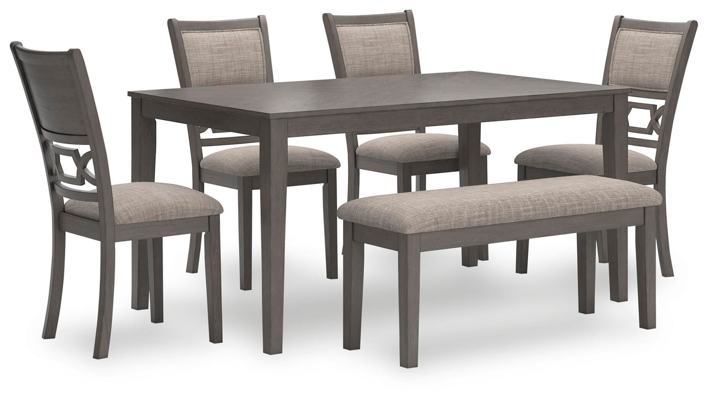 Wrenning Dining Room Table Set (6/CN) - Discount Furniture Connection