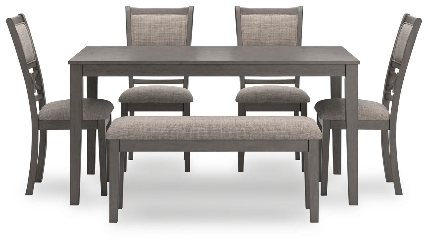 Wrenning Dining Room Table Set (6/CN) - Discount Furniture Connection