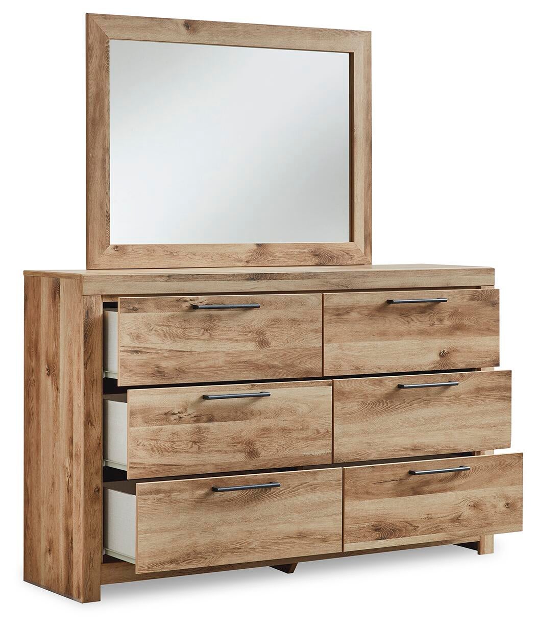 Hyanna Twin Panel Bed with 1 Side Storage, Dresser, Mirror, Chest and Nightstand