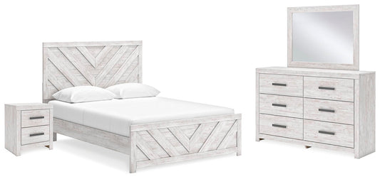 Cayboni Queen Panel Bed with Mirrored Dresser and Nightstand - Discount Furniture Connection