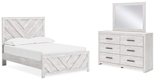 Cayboni Full Panel Bed with Mirrored Dresser - Discount Furniture Connection