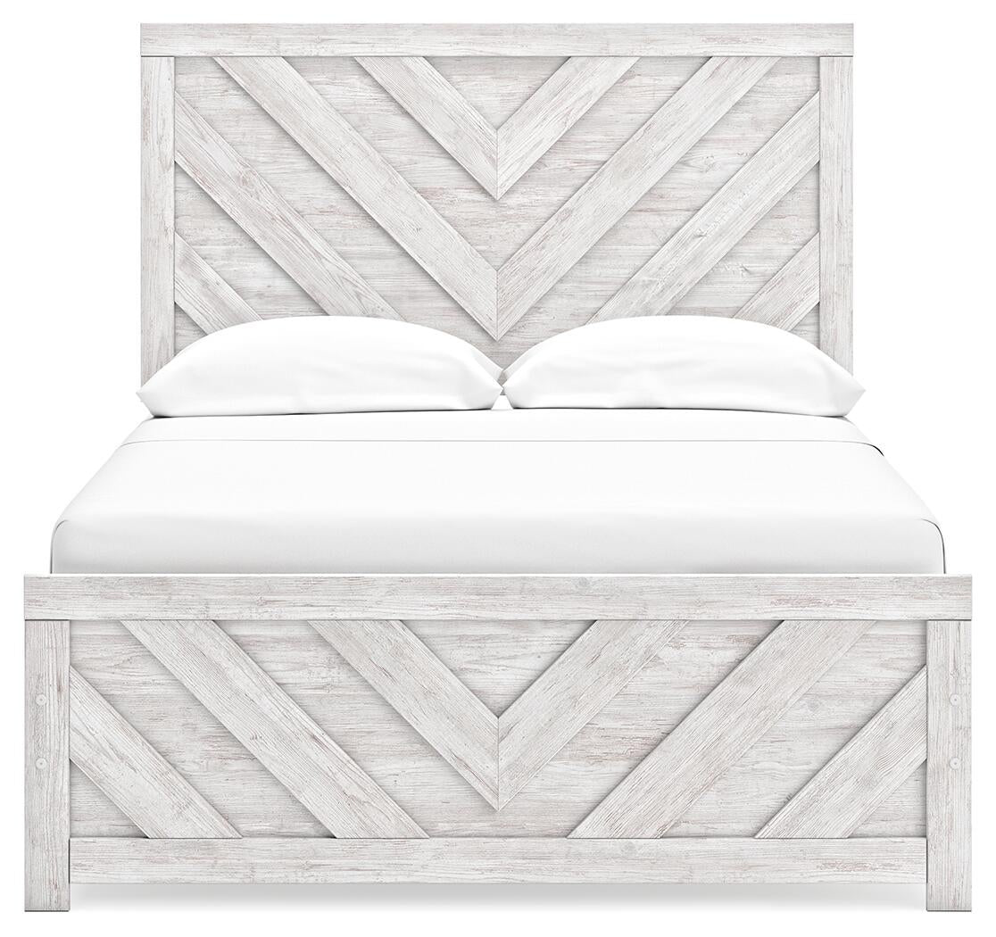 Cayboni Full Panel Bed with Mirrored Dresser - Discount Furniture Connection