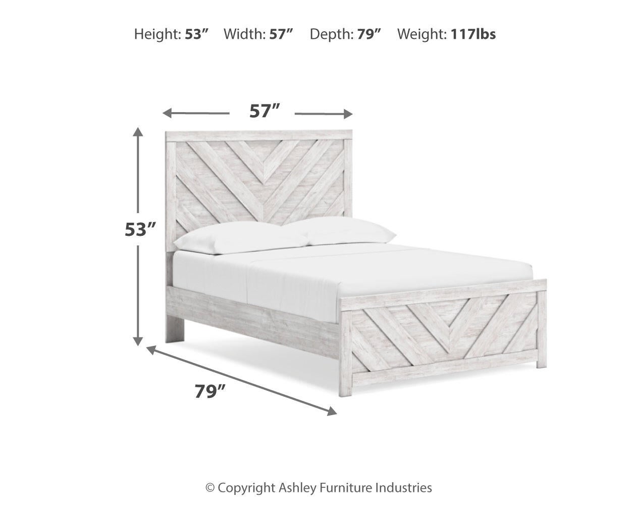 Cayboni Full Panel Bed with Mirrored Dresser - Discount Furniture Connection