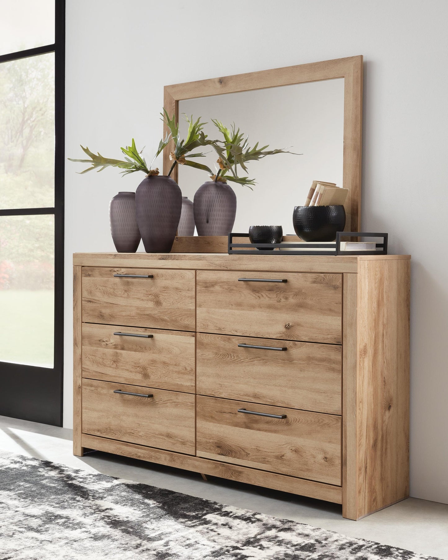 Hyanna Full Panel Headboard, Dresser, Mirror, Chest and Nightstand