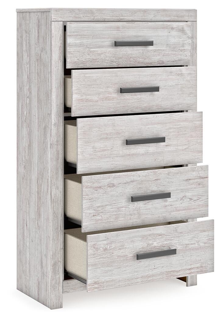 Cayboni Queen Panel Bed, Dresser, Mirror, Chest and Nightstand - Discount Furniture Connection