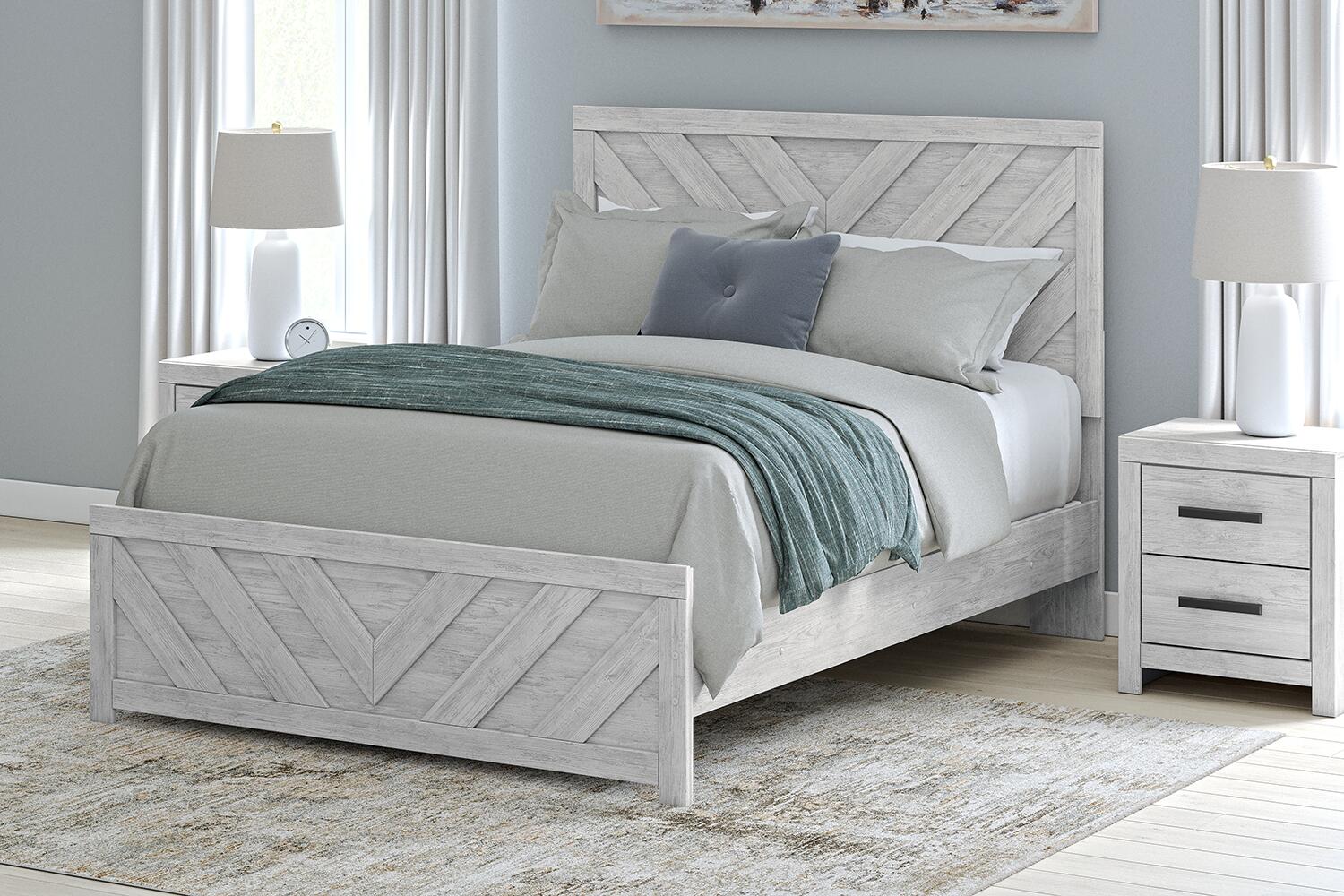 Cayboni Queen Panel Bed, Dresser, Mirror, Chest and Nightstand - Discount Furniture Connection