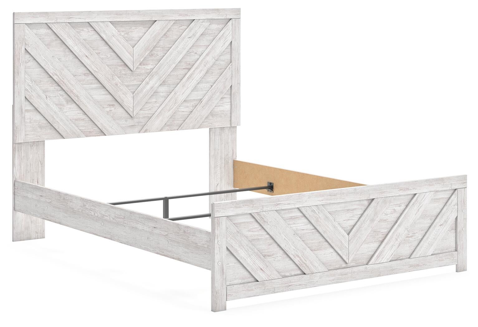 Cayboni Queen Panel Bed with Mirrored Dresser - Discount Furniture Connection