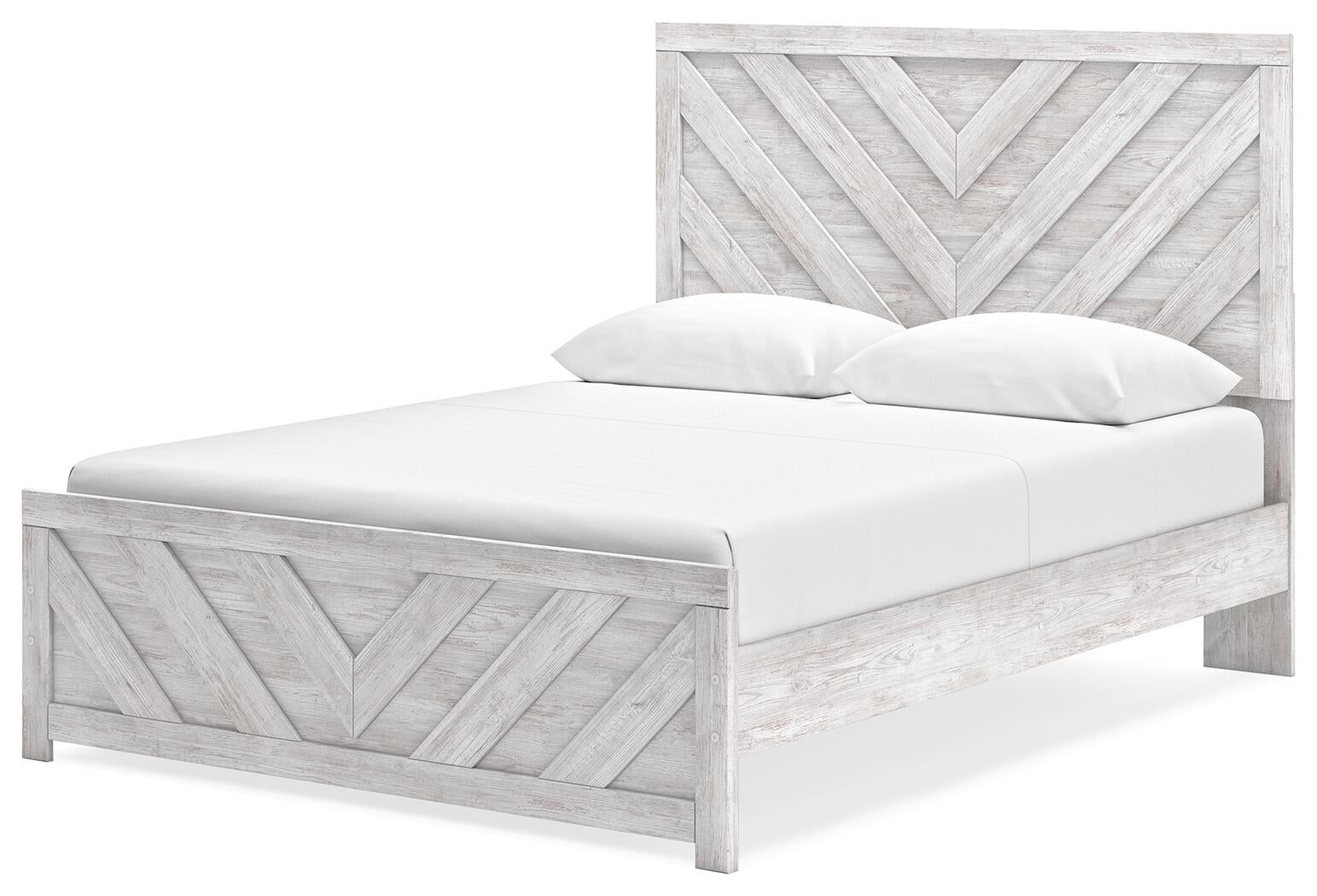 Cayboni Queen Panel Bed with Mirrored Dresser - Discount Furniture Connection