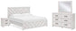 Cayboni King Panel Bed with Mirrored Dresser and Nightstand - Discount Furniture Connection