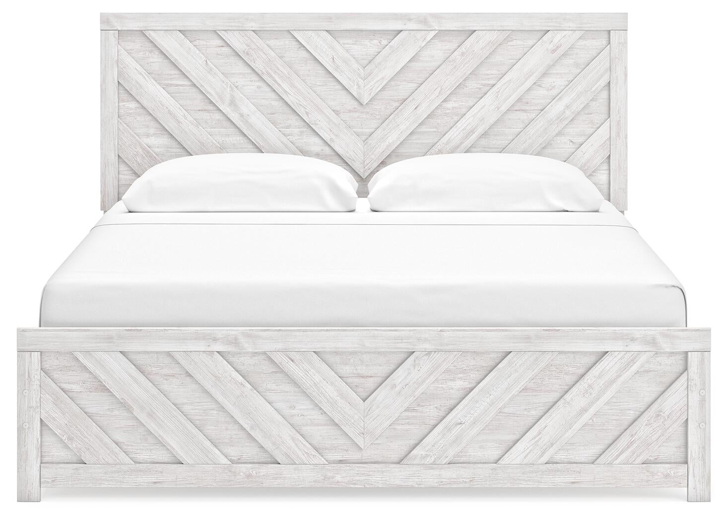Cayboni King Panel Bed with Mirrored Dresser - Discount Furniture Connection