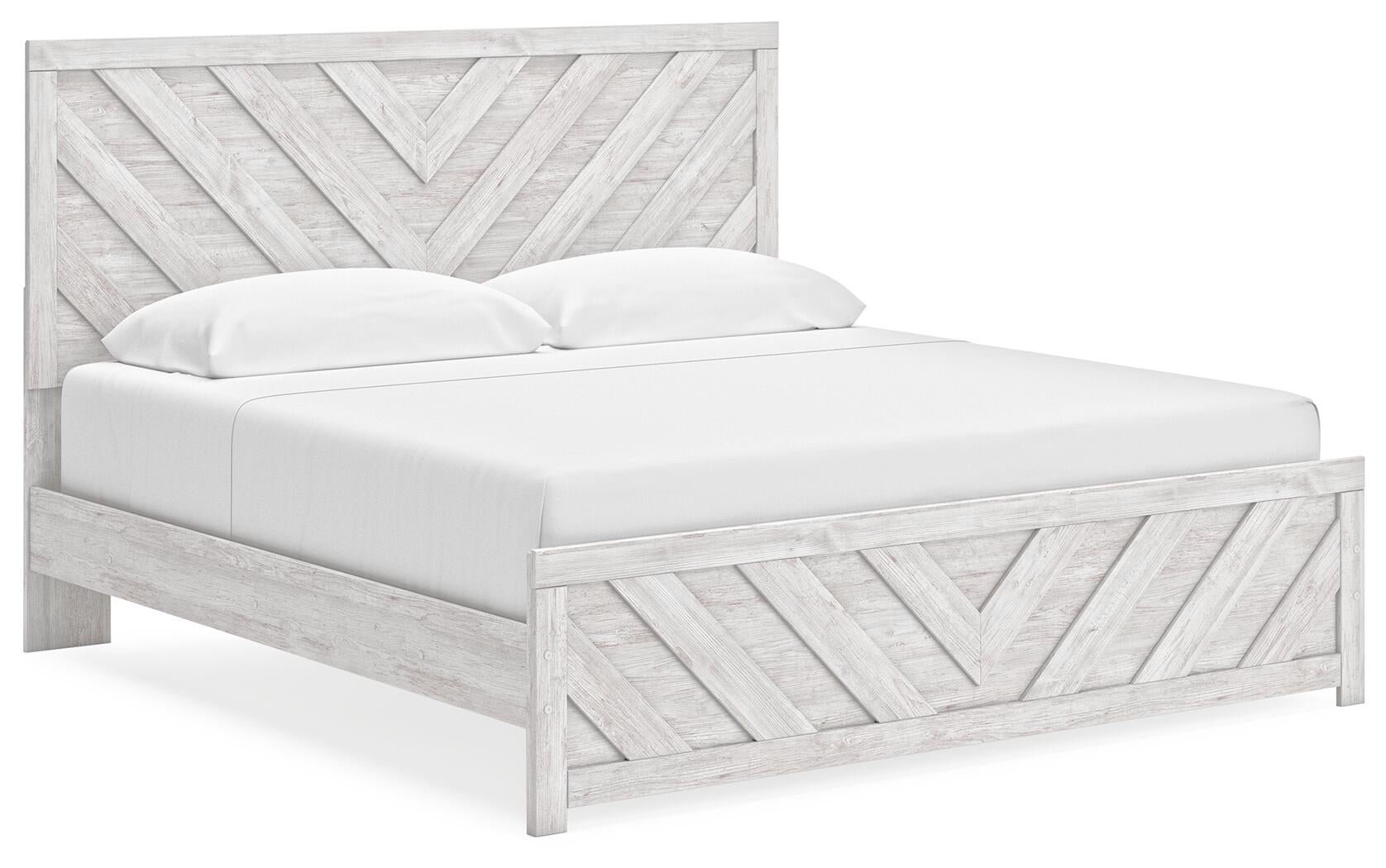 Cayboni King Panel Bed with Mirrored Dresser - Discount Furniture Connection