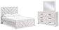 Cayboni King Panel Bed with Mirrored Dresser - Discount Furniture Connection
