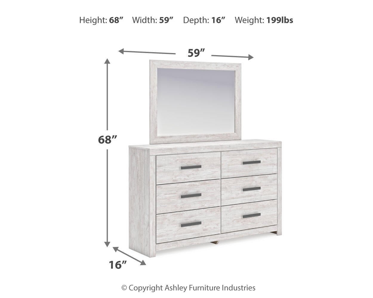 Cayboni King Panel Bed with Mirrored Dresser - Discount Furniture Connection