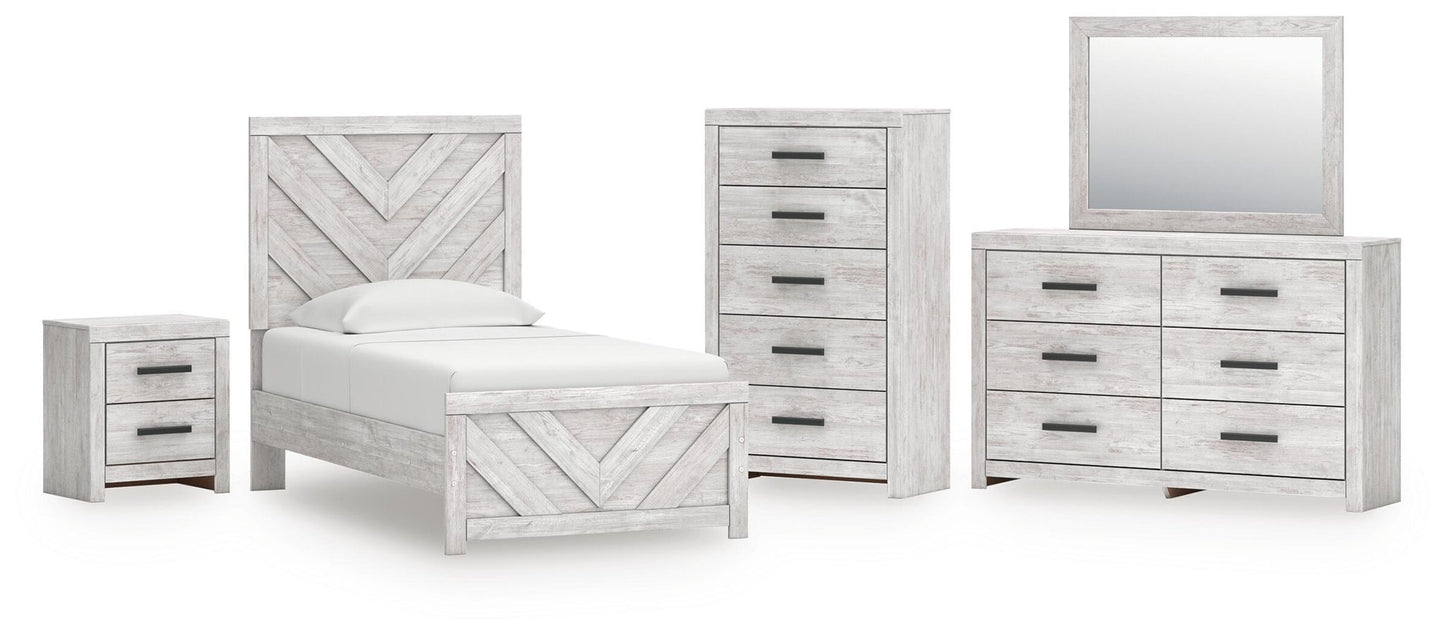 Cayboni Twin Panel Bed, Dresser, Mirror, Chest and Nightstand - Discount Furniture Connection