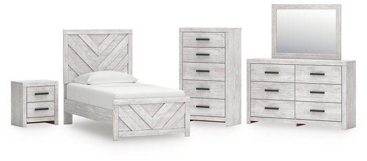 Cayboni Twin Panel Bed, Dresser, Mirror, Chest and Nightstand - Discount Furniture Connection