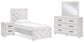 Cayboni Twin Panel Bed with Mirrored Dresser and Nightstand - Discount Furniture Connection