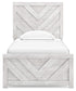 Cayboni Twin Panel Bed with Mirrored Dresser and Nightstand - Discount Furniture Connection