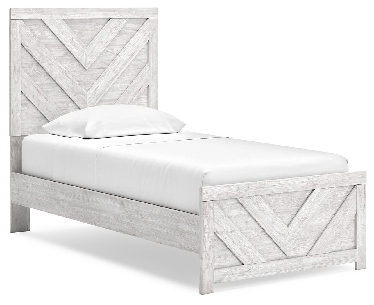 Cayboni Twin Panel Bed with Mirrored Dresser - Discount Furniture Connection