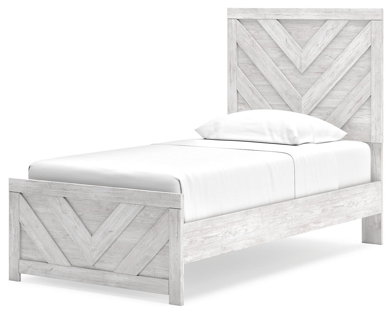 Cayboni Twin Panel Bed with Mirrored Dresser - Discount Furniture Connection