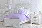 Cayboni Twin Panel Bed with Mirrored Dresser - Discount Furniture Connection