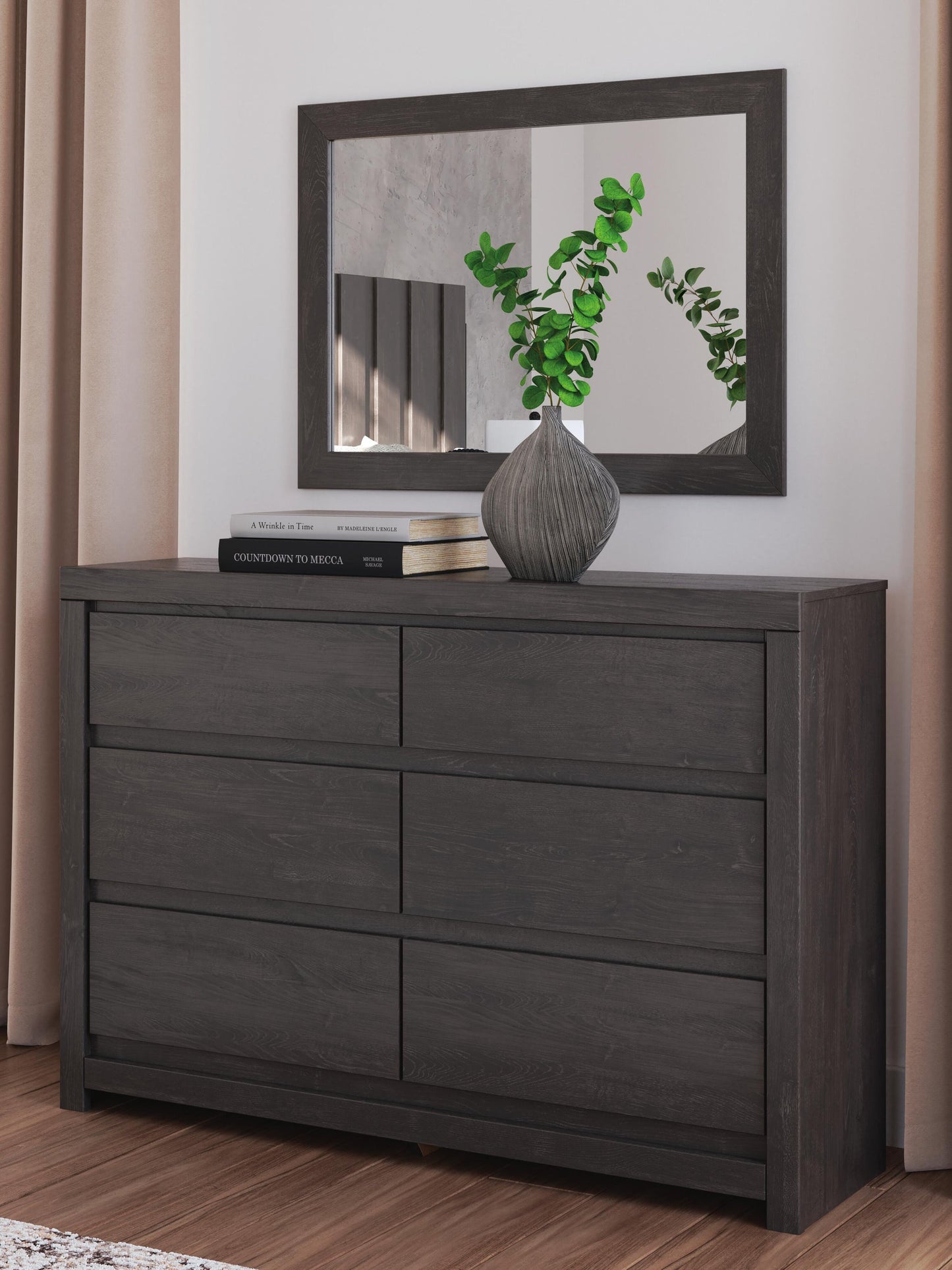 Fraluna Queen Panel Storage Bed, Dresser, Mirror and Nightstand
