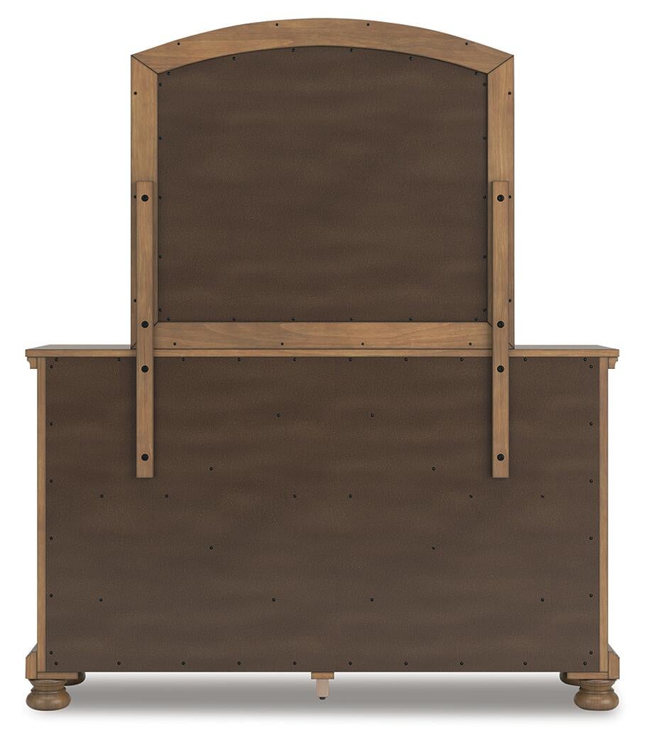 Feddinger California King Panel Bed with Mirrored Dresser, Chest and Nightstand