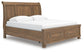 Vandenmore King Storage Sleigh Bed with Mirrored Dresser and Nightstand