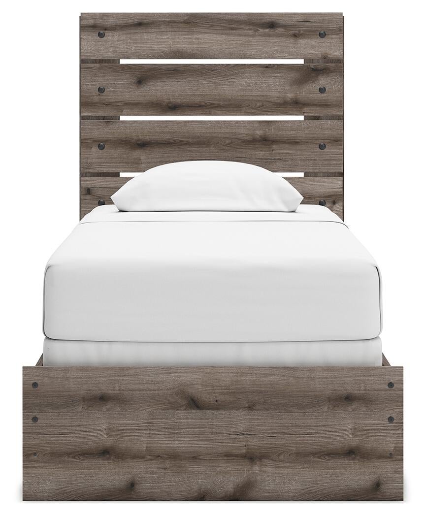 Graystorm Twin Panel Bed, Dresser, Mirror and Nightstand