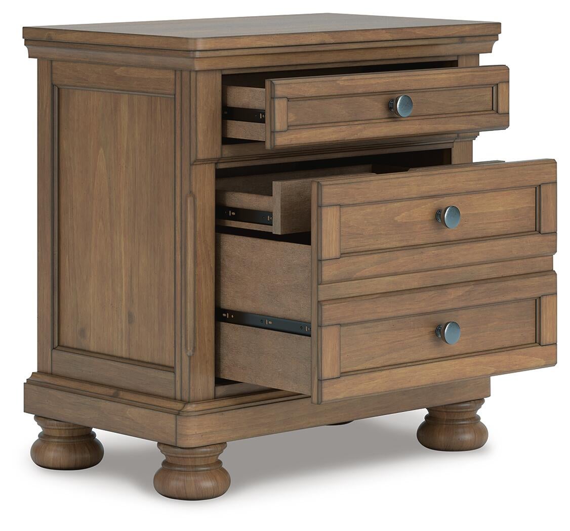 Feddinger California King Panel Bed with Mirrored Dresser and Nightstand