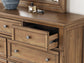 Feddinger Queen Storage Sleigh Bed with Mirrored Dresser