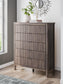 Pamytta Queen Upholstered Panel Platform Bed, Dresser, Mirror, Chest and Nightstand