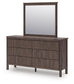 Pamytta King Upholstered Panel Platform Bed, Dresser, Mirror, Chest and Nightstand