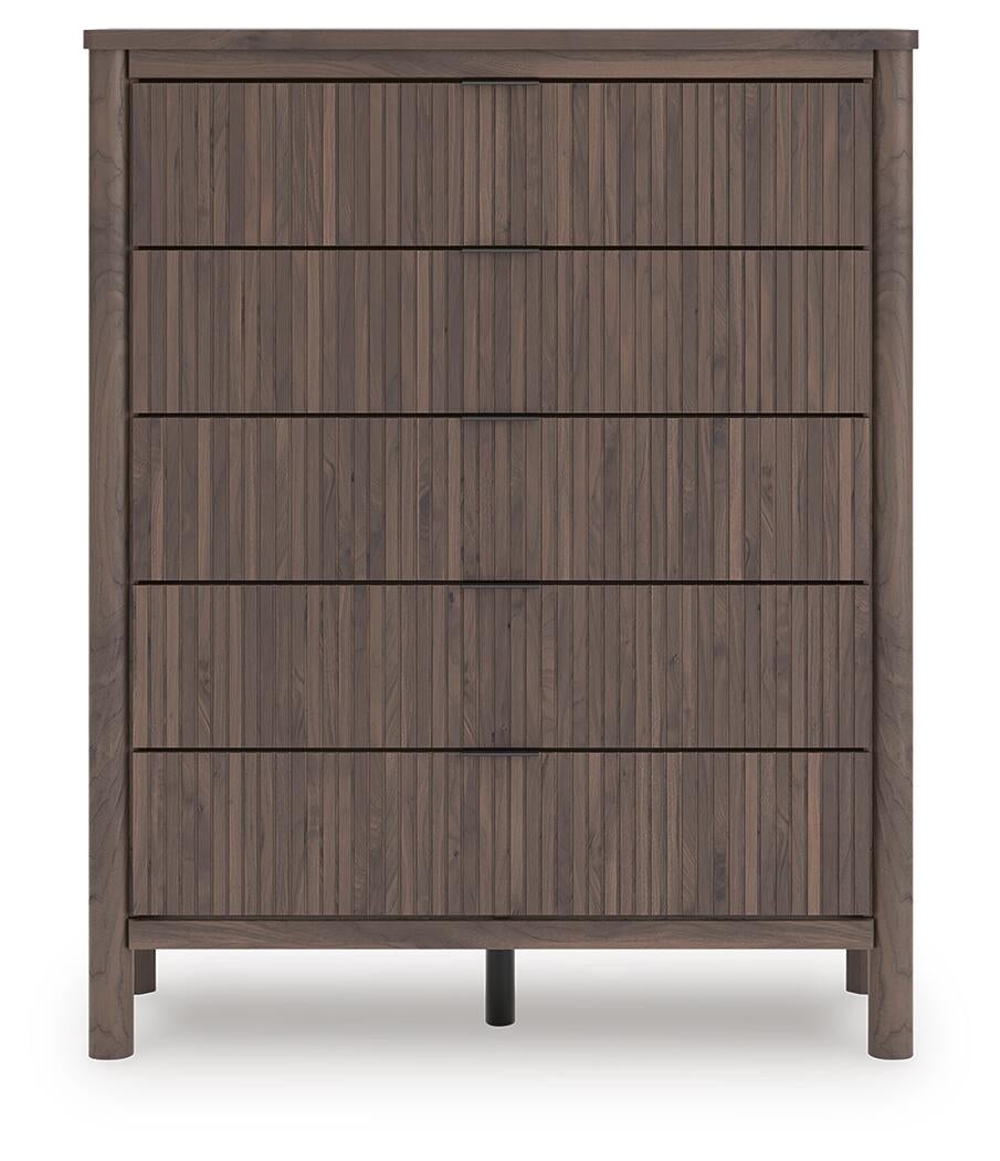 Pamytta Queen Upholstered Panel Bed, Dresser, Mirror and Nightstand