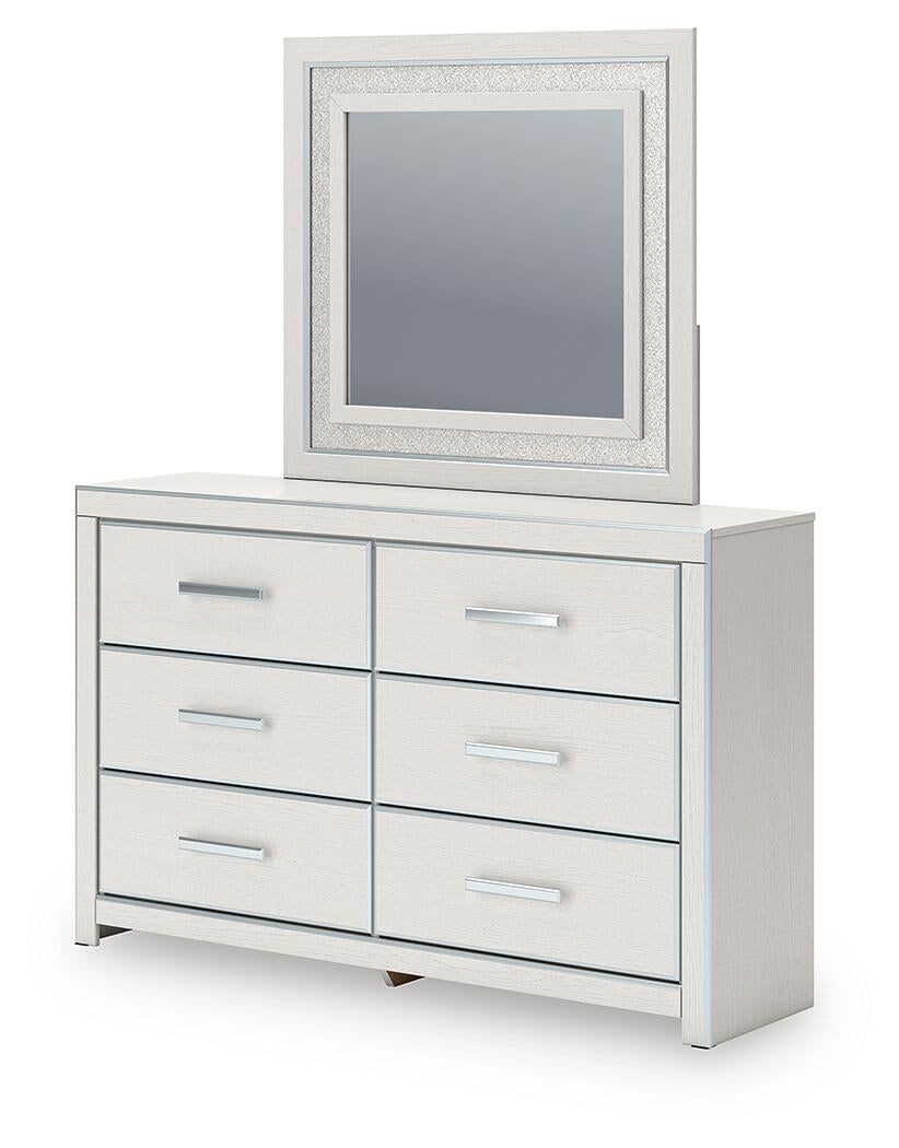 Zuraleus King Upholstered Panel Bed, Dresser, Mirror and Nightstand