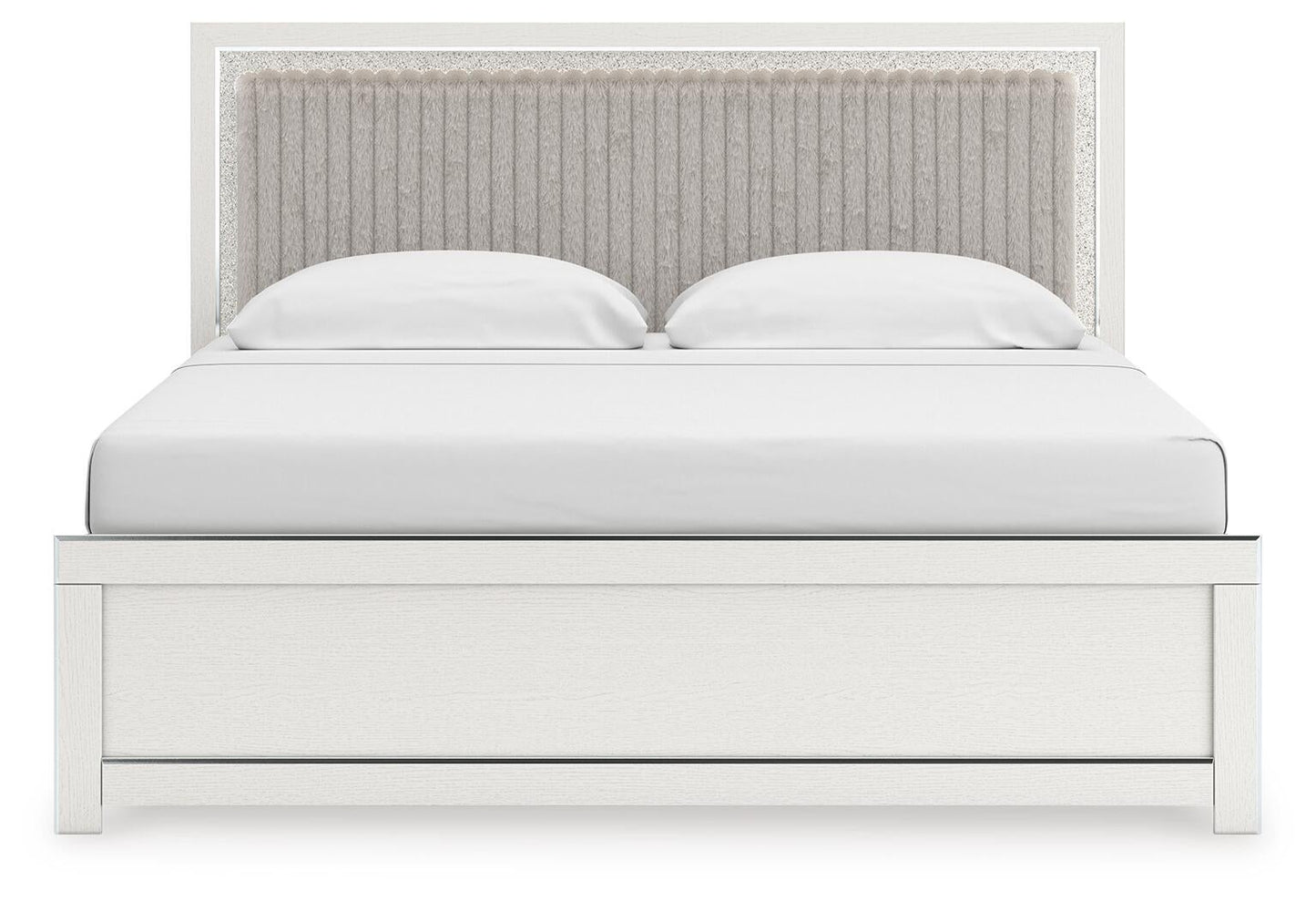 Zuraleus King Upholstered Panel Bed, Dresser, Mirror and Nightstand