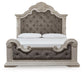 Bruchandi King Upholstered Panel Bed with Mirrored Dresser