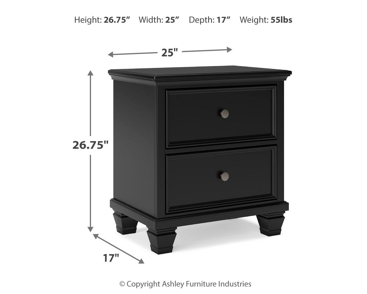 Lanolee King Panel Storage Bed, Dresser, Mirror and Nightstand