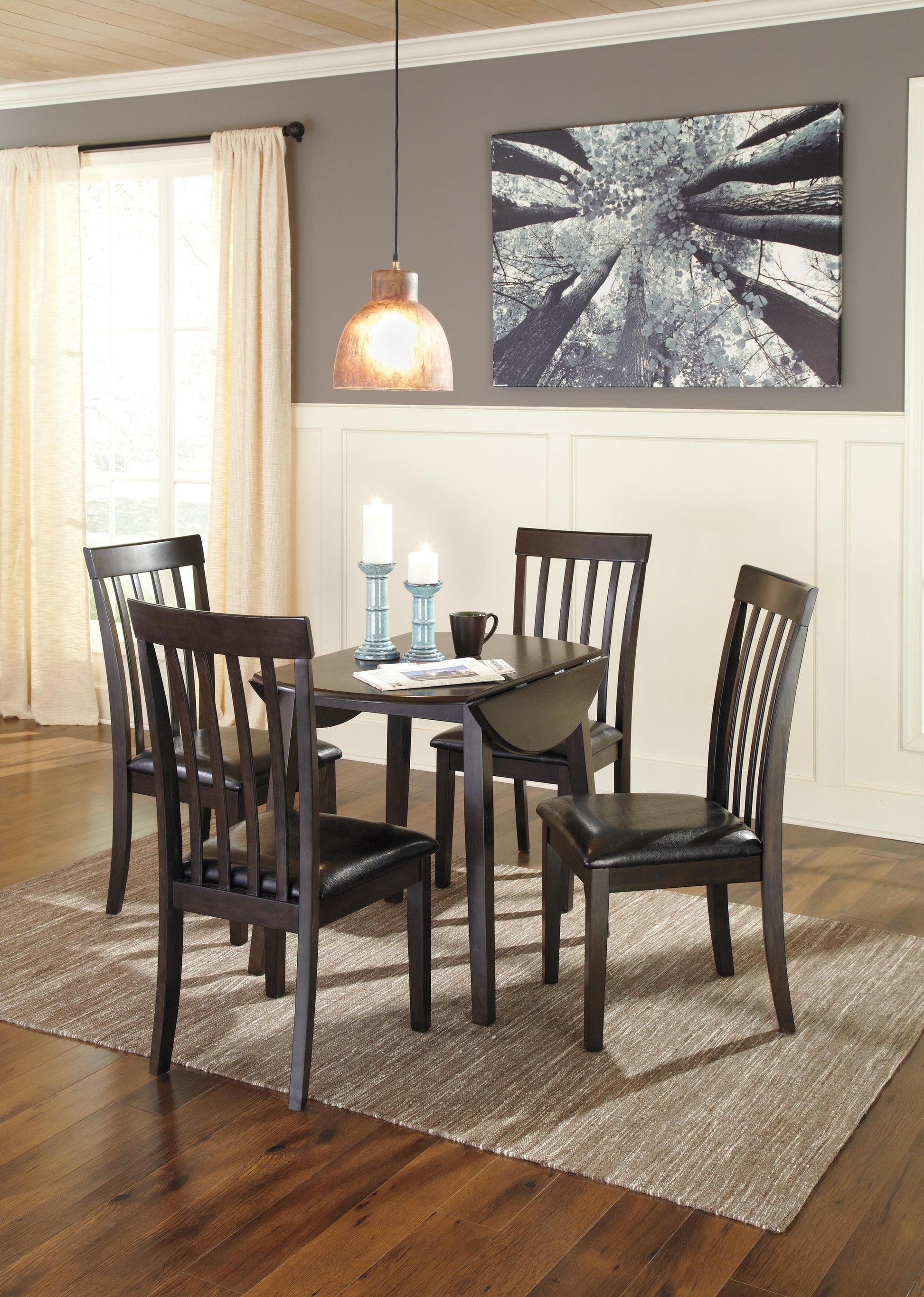 Hammis Round DRM Drop Leaf Table - Discount Furniture Connection