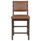 Tegan Faux Leather Upholstered Counter Height Chair Cognac (Set of 2)