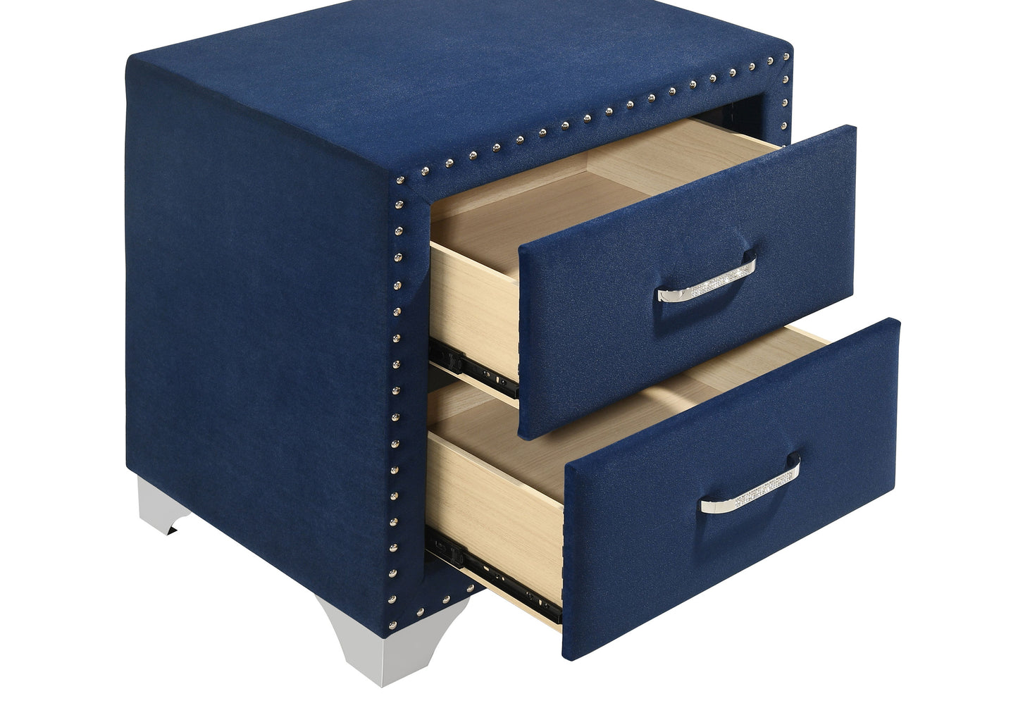 Melody Upholstered 2-drawer Nightstand Pacific Blue - Discount Furniture Connection