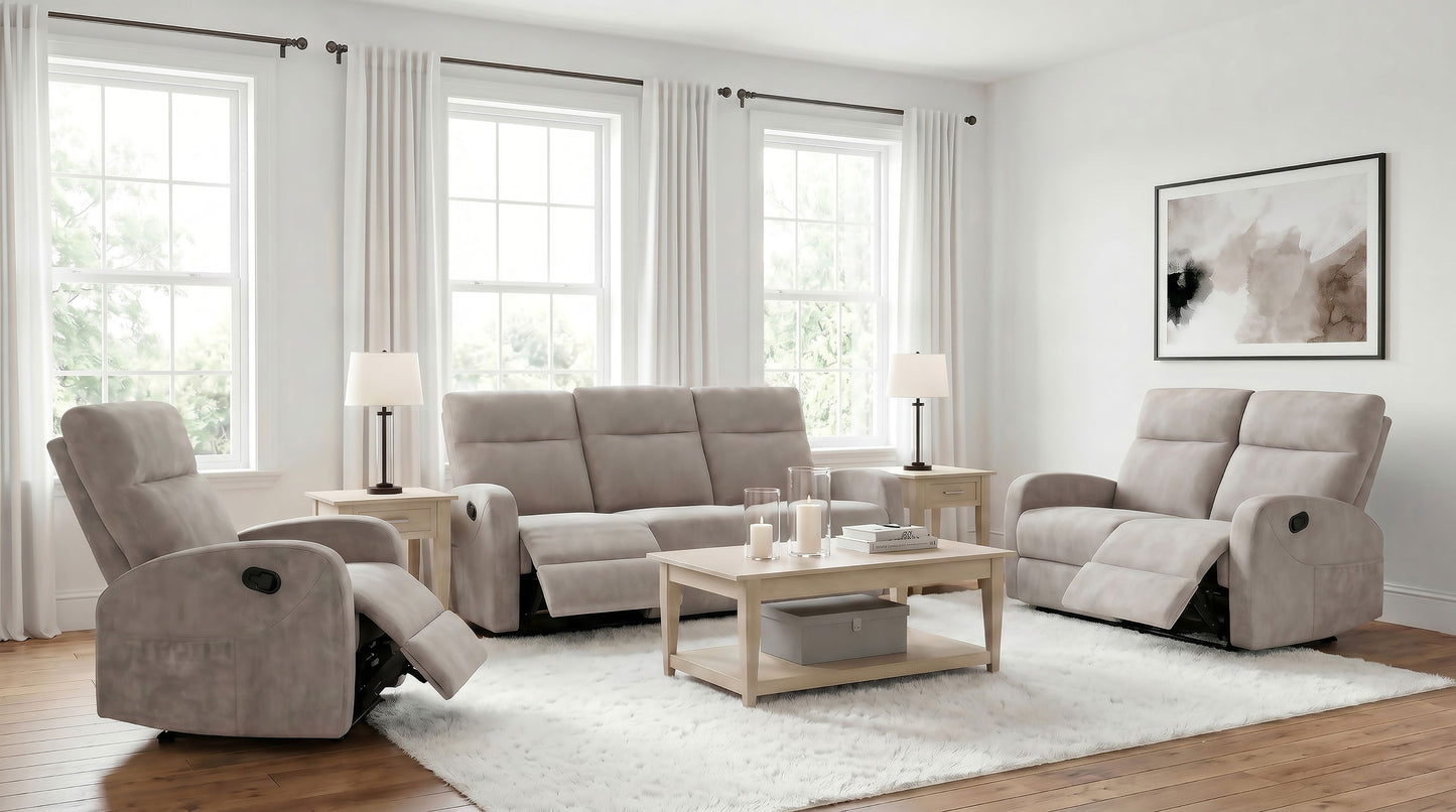 Hamilton Chenille Upholstered Manual Reclining Loveseat Sand