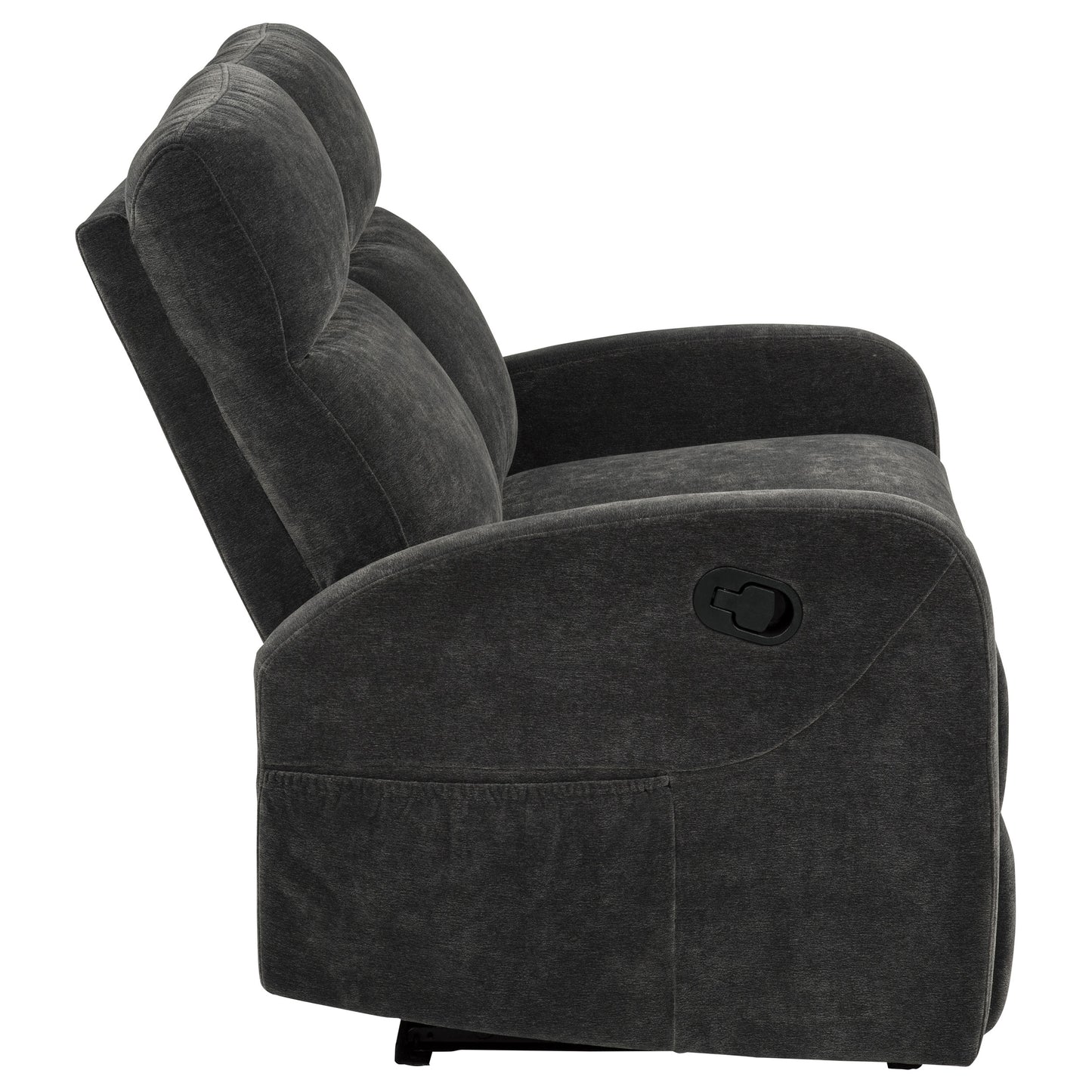 Hamilton Chenille Upholstered Manual Reclining Loveseat Charcoal Grey